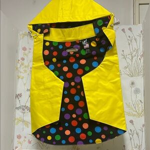 Colorful Polka Dot Dog Raincoat new but no tag